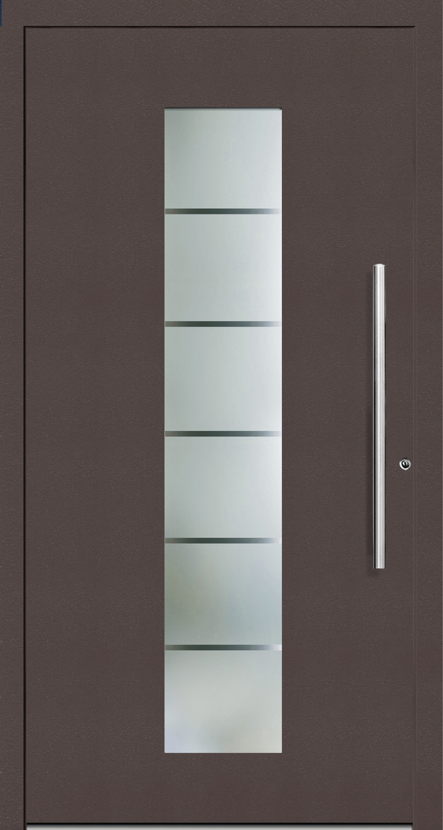 OR 108 Contemporary Aluminium Front Door with Vertical Glass Panel